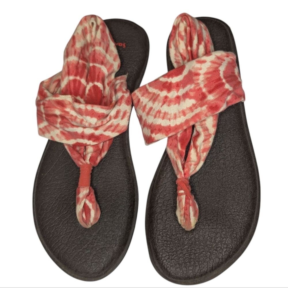Sanuk Women's Yoga Sling 2 Sandals with Tomato Tie-Dye Straps, Size 8